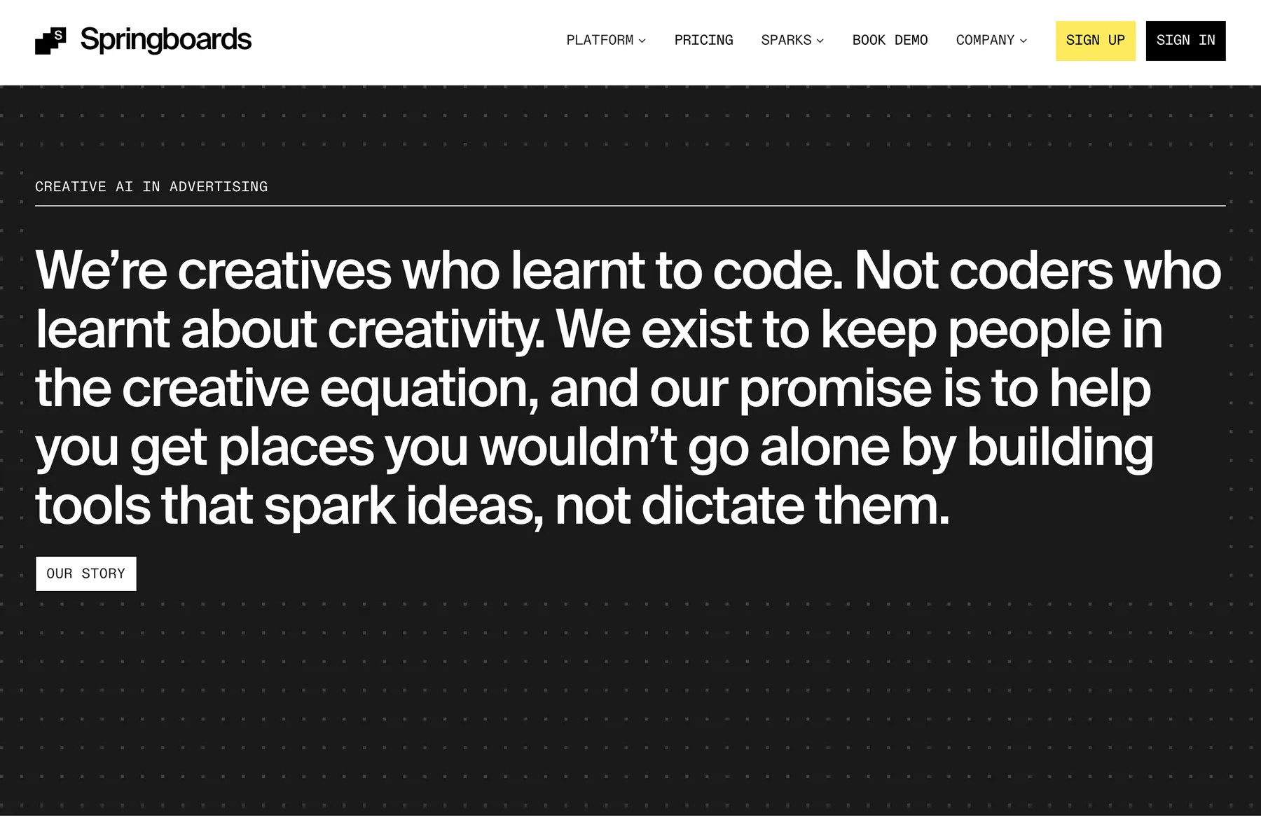 Dark manifesto section about keeping people in the creative equation